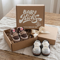 Kraamcadeau Set Neutraal, 2 paar gehaakte babysneakers